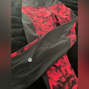 Floral and Black Athletic Capris